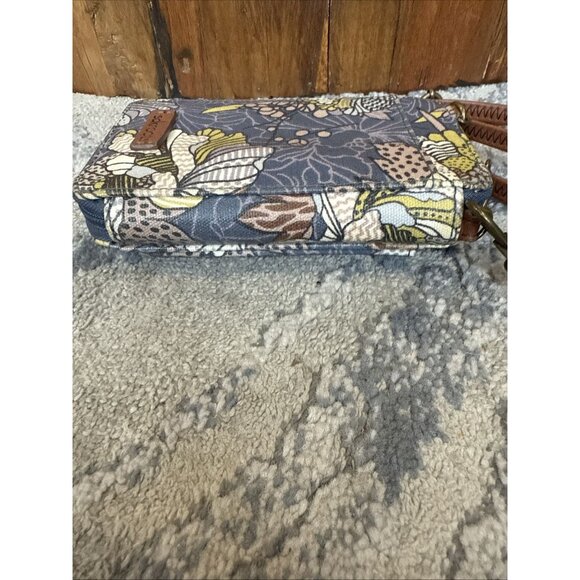 Sakroots Shadow Flower Power Coated Canvas Wristlet Crossbody Zip Around Phone - Picture 4 of 9